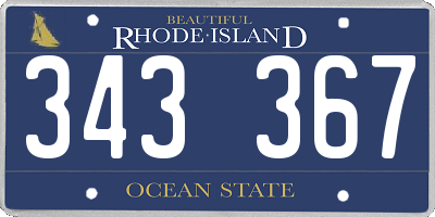 RI license plate 343367