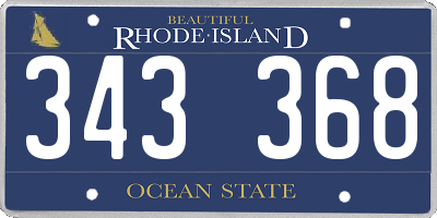 RI license plate 343368
