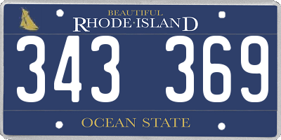 RI license plate 343369