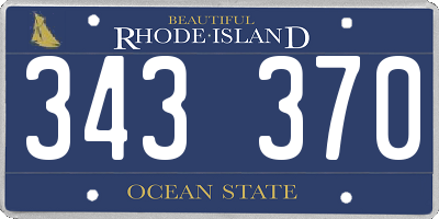 RI license plate 343370