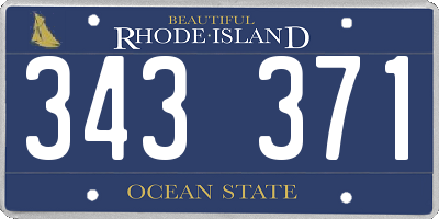 RI license plate 343371