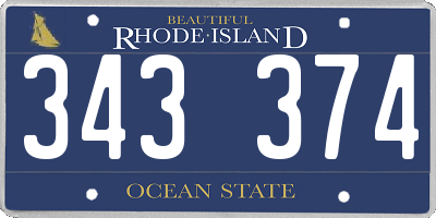 RI license plate 343374