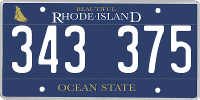 RI license plate 343375