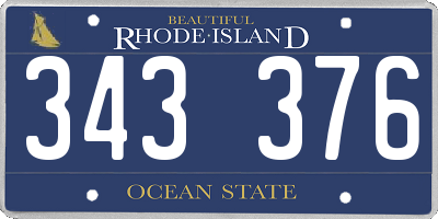 RI license plate 343376