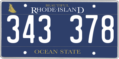 RI license plate 343378