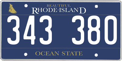 RI license plate 343380