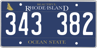 RI license plate 343382