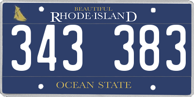 RI license plate 343383