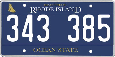 RI license plate 343385