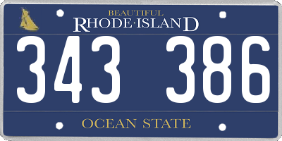 RI license plate 343386