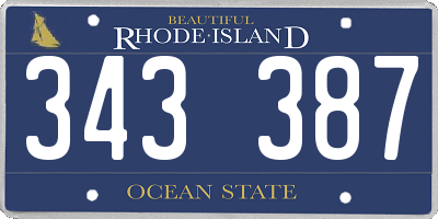 RI license plate 343387