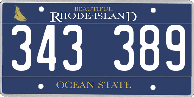RI license plate 343389