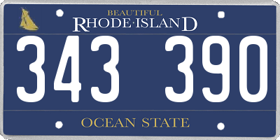 RI license plate 343390