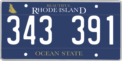 RI license plate 343391