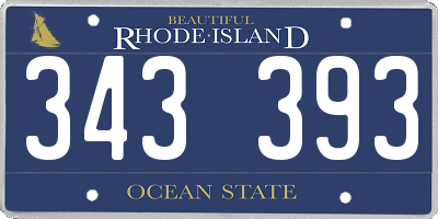 RI license plate 343393