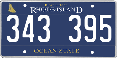 RI license plate 343395