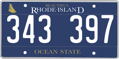 RI license plate 343397
