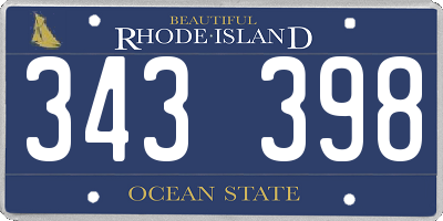 RI license plate 343398