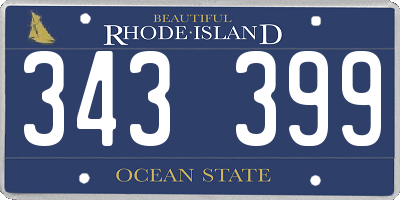 RI license plate 343399