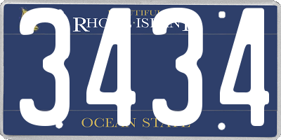 RI license plate 3434