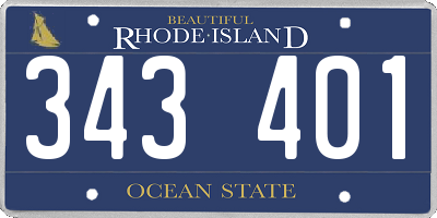 RI license plate 343401