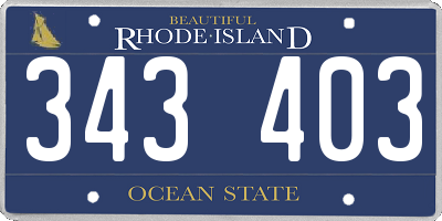 RI license plate 343403