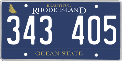 RI license plate 343405