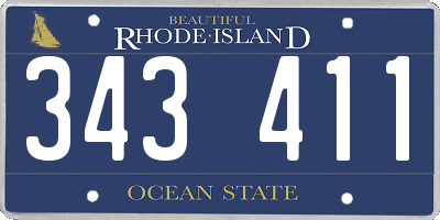 RI license plate 343411