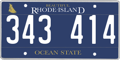 RI license plate 343414