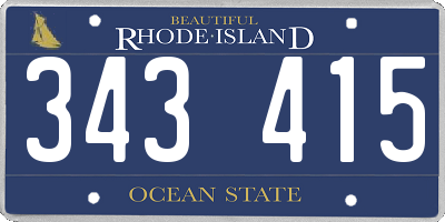 RI license plate 343415
