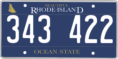 RI license plate 343422