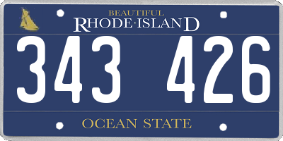 RI license plate 343426