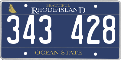 RI license plate 343428