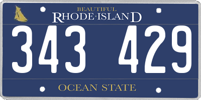 RI license plate 343429