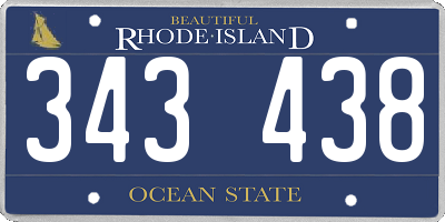RI license plate 343438