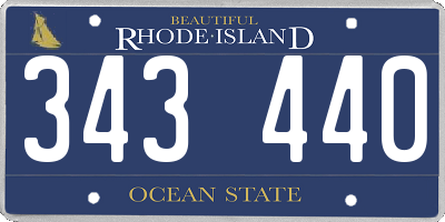 RI license plate 343440