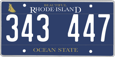 RI license plate 343447