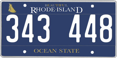 RI license plate 343448