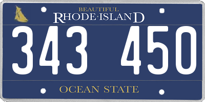 RI license plate 343450