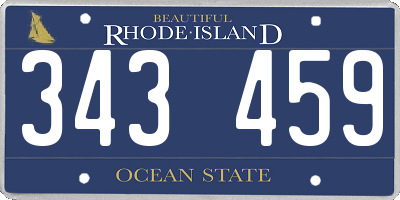 RI license plate 343459