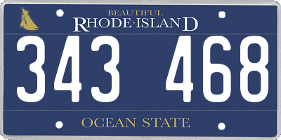 RI license plate 343468