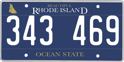 RI license plate 343469