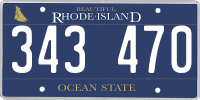 RI license plate 343470