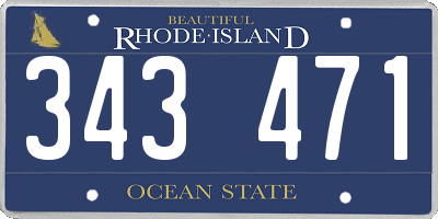 RI license plate 343471
