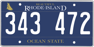 RI license plate 343472