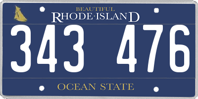 RI license plate 343476