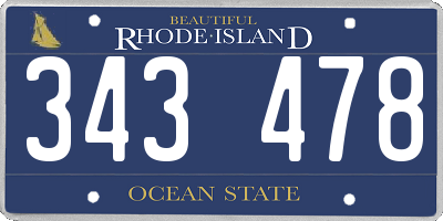 RI license plate 343478