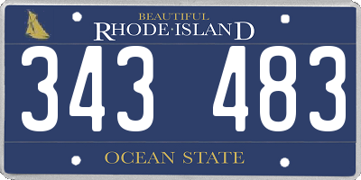 RI license plate 343483