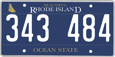 RI license plate 343484