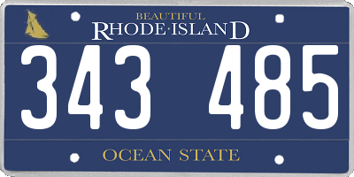 RI license plate 343485